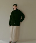スカート ハイウエストウールロングスカートの詳細画像3