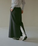 スカート ハイウエストウールロングスカートの詳細画像5