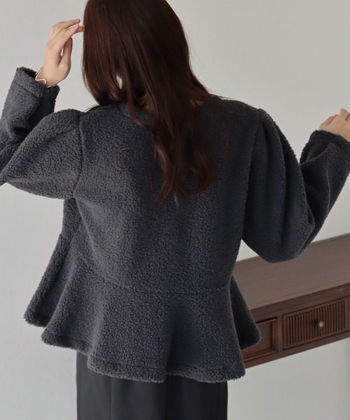 入学式　ブルレア　bluelea ペプラム　ジャケット　アウター　美品 Fumio名品】 万能なシャカシャカアウターに選ばれました！上質感と美