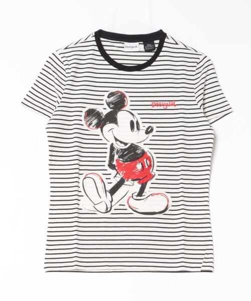 tシャツ ミッキーマウス ストライプTシャツ レディース Desigual tシャツ ミッキーマウス ストライプTシャツ レディース