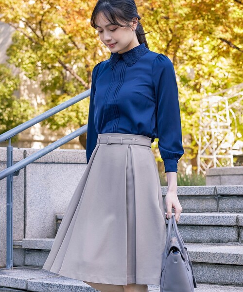 Tiaclasse スカート ベルト付きタックスカート : ZOZOTOWN Yahoo!店