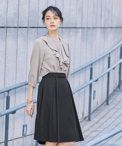 Tiaclasse スカート ベルト付きタックスカート : ZOZOTOWN Yahoo!店