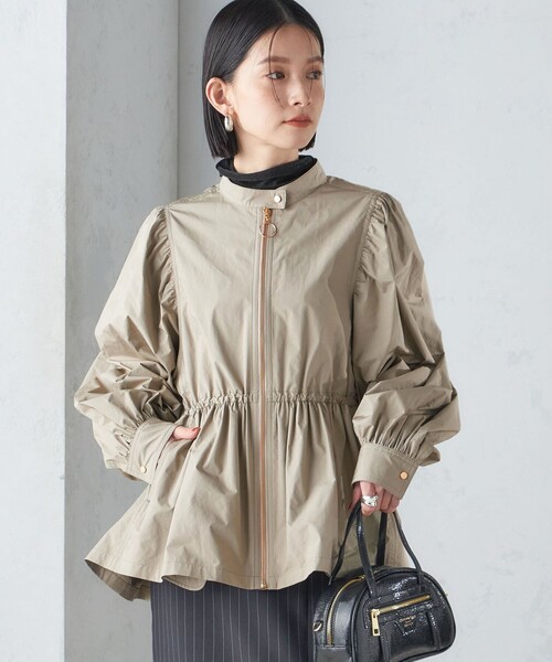 SHIPS ブルゾン アウター 「手洗い可能」割繊 ナイロン スタンドカラー