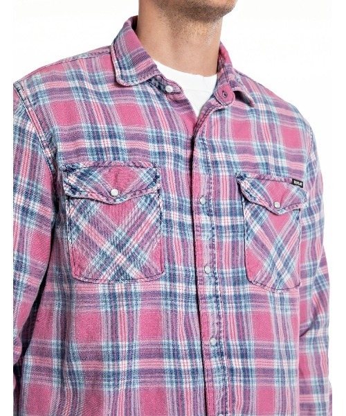 REPLAY（リプレイ） シャツ インディゴチェックコットンシャツ メンズ