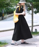 ワンピース 夏 半袖 ウエストギャザー切替ワンピースの詳細画像4