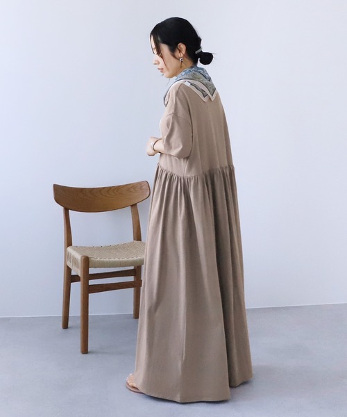 reca（レカ） ワンピース 夏 半袖 ウエストギャザー切替ワンピース