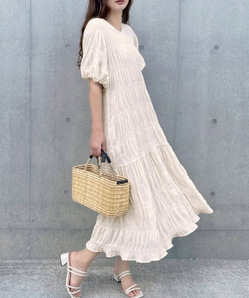 ◆送料・関税無料◆Merlette Vネックティアードワンピース 美品✨Merlette マーレット Vネック ティアードワンピース LASSE