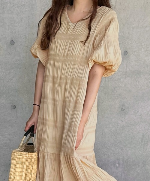 LAUIR ワンピース Vネックティアードワンピース : ZOZOTOWN