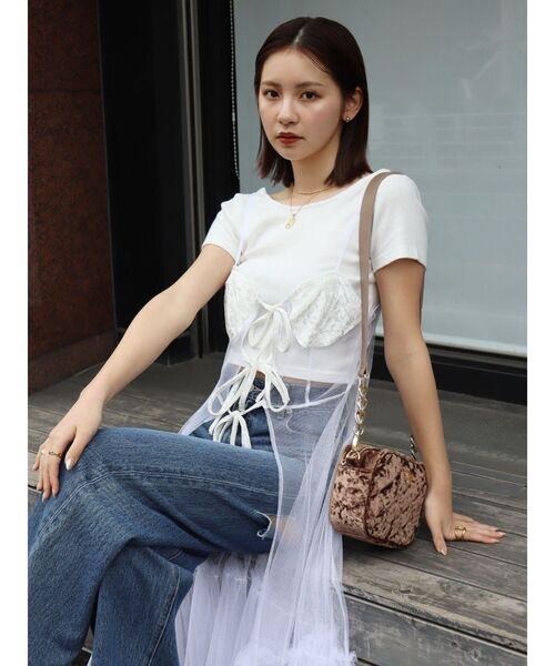 EVRIS ショルダーバッグ バッグ ベロアキルティングBAG