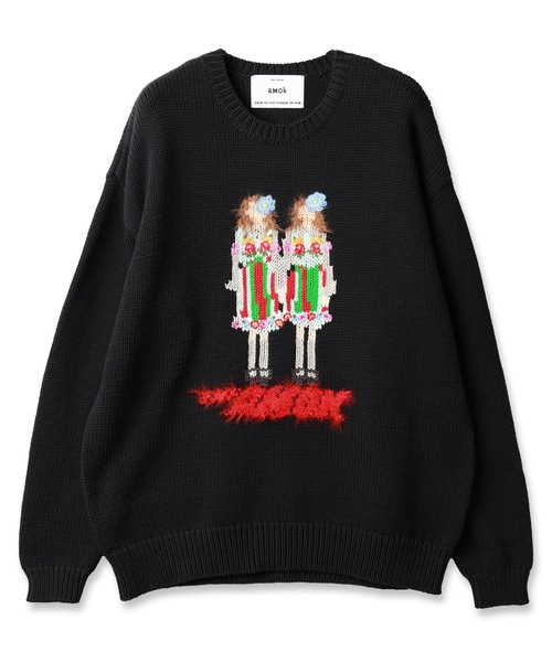 未使用タグ付き amok アモク TWINS KNIT 黒 M オーバーサイズ amok（アモク） セーター ニット TWINS KNIT メンズ レディース