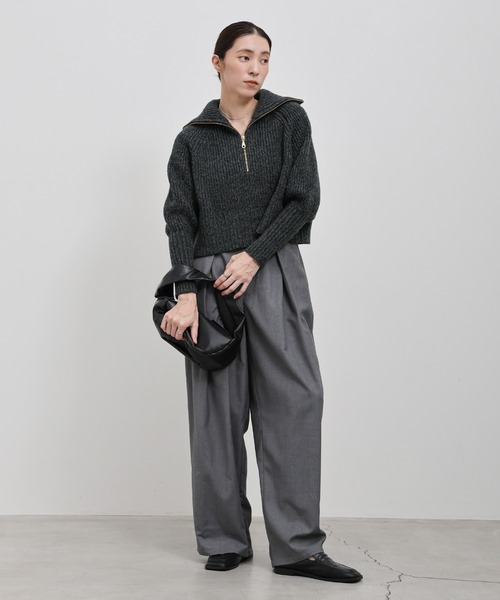ニット セーター 「新色追加」メランジハーフジップラメニットトップス レディース | select MOCA | 20
