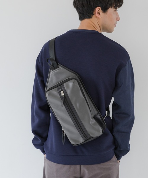 LAKOLE（ラコレ） ウエストポーチ フェイクレザーたて型ボディバッグ