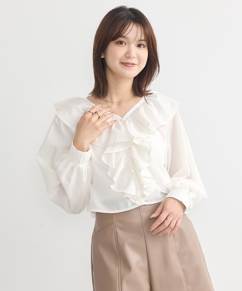 ブラウス シャツ 「EF（エフ）」ラッフルレースブラウス（WOMEN） レディース FRAMeWORK ブラウス シャツ ラッフルブラウス レディース