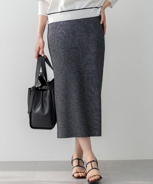 お値下最終価格　新品未使用　2025SS ラメニットナロースカート　ハグオーワー 組曲（KUMIKYOKU） スカート 「Oggiコラボ」きらきらラメニット