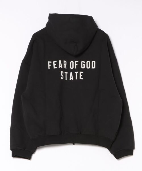 【F.O.G ESSENTIALS】HEAVY FLEECE HOODIE BLACK 要在庫確認 Fear of God ESSENTIALS Black Heavy Fleece Full Zip Hoodie