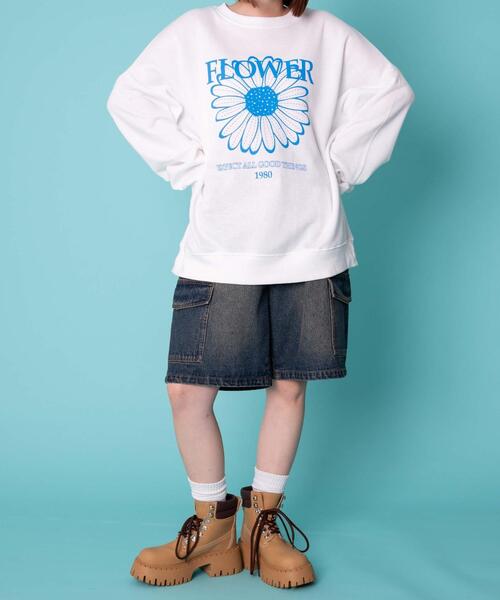 WOND トレーナー スウェット WEGO/FLOWERプリントスウェット
