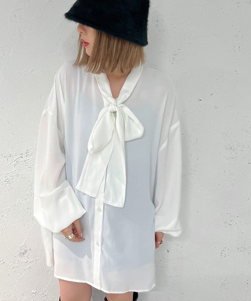 「apres jour mignon」 長袖ブラウス フリー オフホワイト レディース_画像3