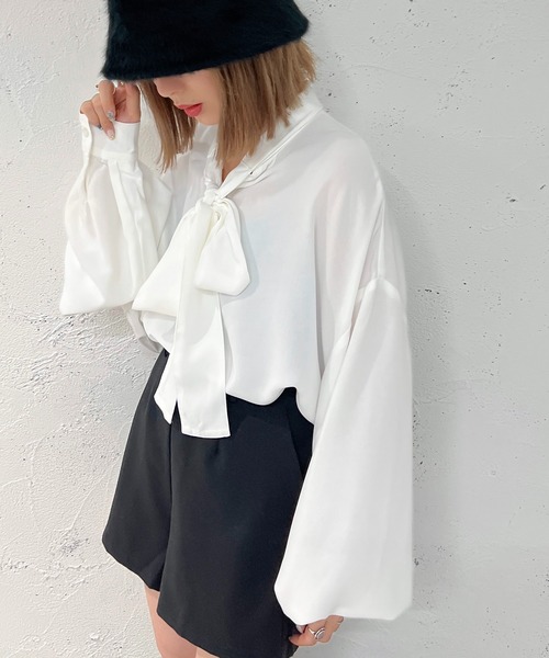 「apres jour mignon」 長袖ブラウス フリー オフホワイト レディース_画像7