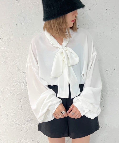 「apres jour mignon」 長袖ブラウス フリー オフホワイト レディース_画像8