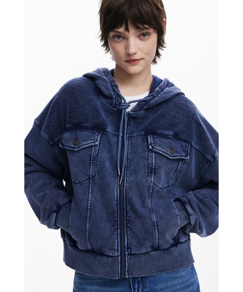 デシグアル　パーカー　裏起毛 Desigual（デシグアル） 【4サイズ展開/S/XL】ミッキーマウスジッパー