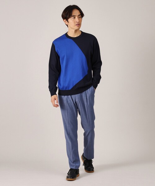 TAKEO KIKUCHI 黒スラックス Lサイズ TAKEO KIKUCHI スラックス 「THE FLAGSHIP」コットンウール