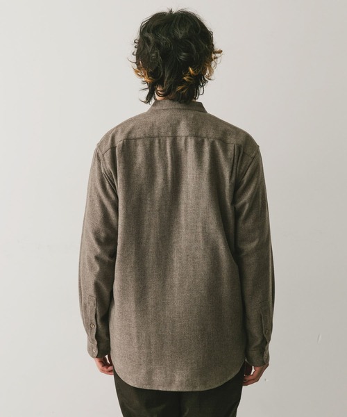URBAN RESEARCH DOORS シャツ フラノバンドカラーシャツ メンズ