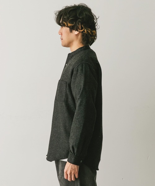 URBAN RESEARCH DOORS バンドカラーシャツ URBAN RESEARCH DOORS シャツ オックスバンドカラーシャツ