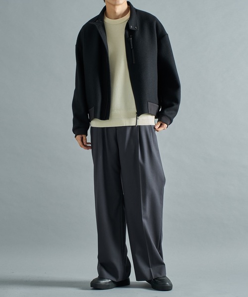 ma1 ma-1 極度に軽くて暖かいブルゾン/RIVER MELTON HARRINGTON JACKET/軽い着心地/2WAY メンズ | STUDIOUS | 14
