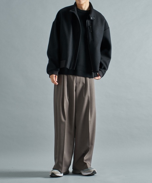 ma1 ma-1 極度に軽くて暖かいブルゾン/RIVER MELTON HARRINGTON JACKET/軽い着心地/2WAY メンズ | STUDIOUS | 15
