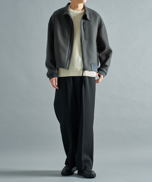 ma1 ma-1 極度に軽くて暖かいブルゾン/RIVER MELTON HARRINGTON JACKET/軽い着心地/2WAY メンズ | STUDIOUS | 19