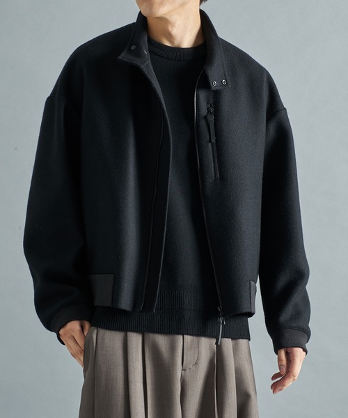ma1 ma-1 極度に軽くて暖かいブルゾン/RIVER MELTON HARRINGTON JACKET/軽い着心地/2WAY メンズ | STUDIOUS | 04