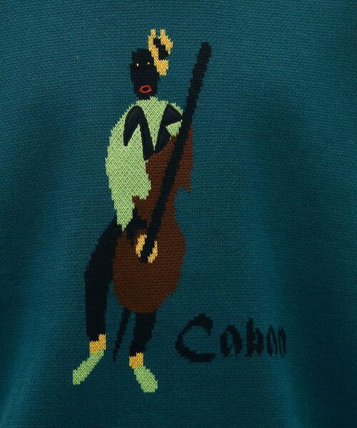 セーター ニット CABaN コットンカシミヤジャカード JAZZ WOODBASE クルーネックプルオーバー メンズの画像