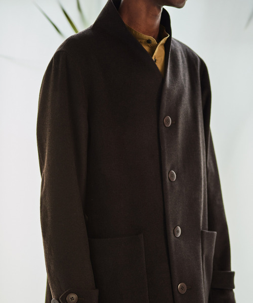 「TROVE」 ノーカラーコート 2 グリーン メンズ_画像2