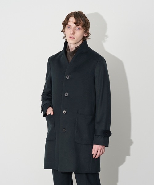 「TROVE」 ノーカラーコート 2 グリーン メンズ_画像3