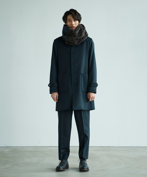「TROVE」 ノーカラーコート 2 グリーン メンズ_画像5