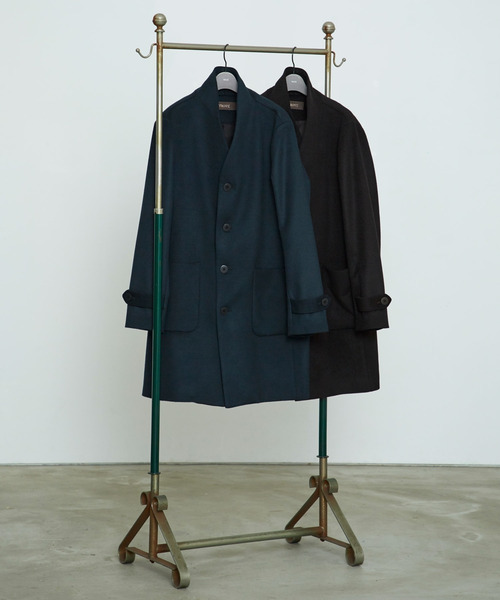 「TROVE」 ノーカラーコート 2 グリーン メンズ_画像8