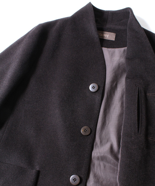 「TROVE」 ノーカラーコート 2 グリーン メンズ_画像9