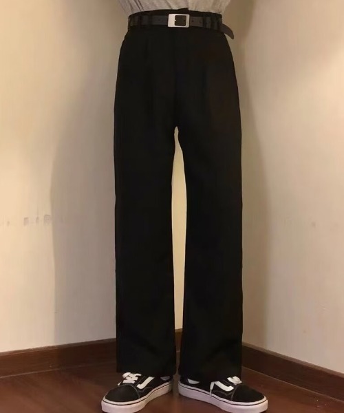 link lot スラックス フロントタックワイドスラックスパンツ