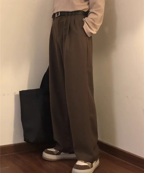 link lot ワイドパンツ スラックス フロントタックワイドスラックス