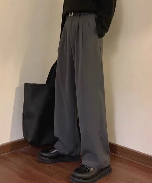 link lot ワイドパンツ スラックス フロントタックワイドスラックス