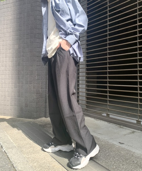 link lot スラックス フロントタックワイドスラックスパンツ