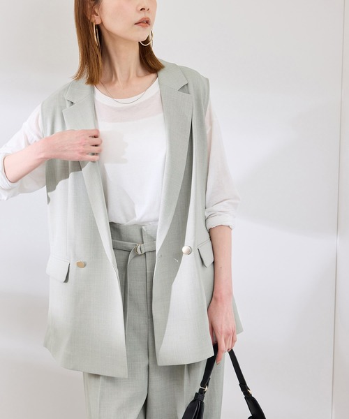 【極美品】ROPE ジャケットとベストのセットアップ ROPE' PICNIC ベスト ジレ 「抗菌防臭・接触冷感・UVカット