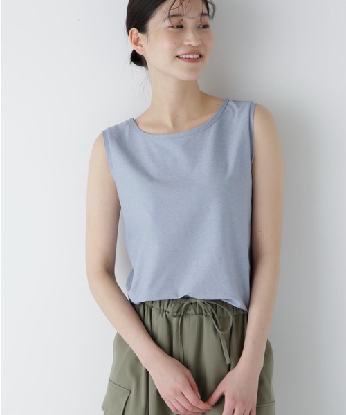 MALO 婦人カシミヤタンクトップ human woman タンクトップ ノースリーブ 麻混タンクトップ
