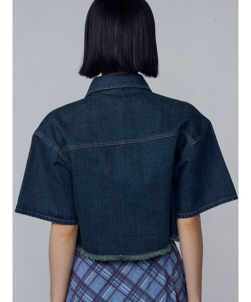EMODA ブラウス シャツ カットショートデニムシャツ レディース