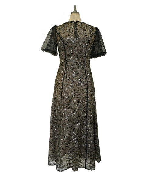 ドレス puff sleeve lace dress