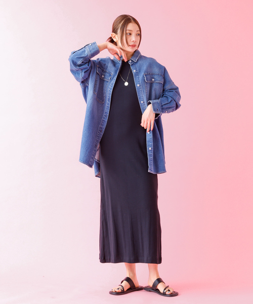 ブラウス シャツ 「Healthy denim / ヘルシーデニム」Almond / デニムシャツ / オーバーサイズ「WEB限定」 レディース Healthy denim ブラウス シャツ 「Healthy / ヘルシーデニム