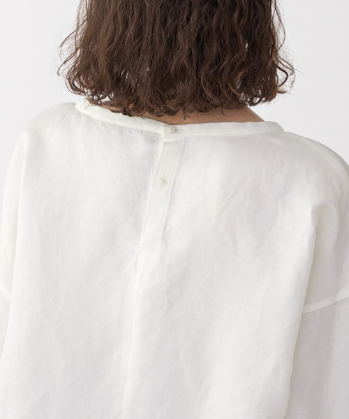 ブラウス シャツ 「MUJI Labo」婦人 リネンシルク長袖ブラウス