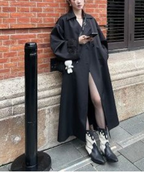ENLIKE」 トレンチコート FREE ブラック レディース : ZOZOTOWN Yahoo