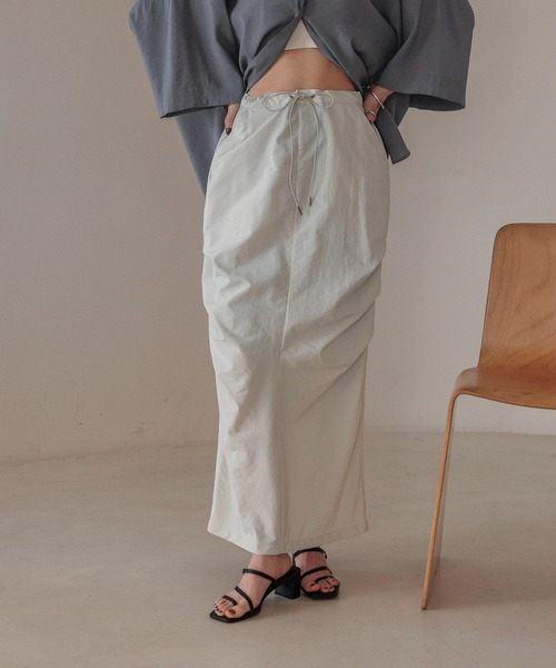 ナイロン ツイルミック ススカート SLY | LACE UP ATHLEISURE スカート (スカート(ロング) ) |SHEL