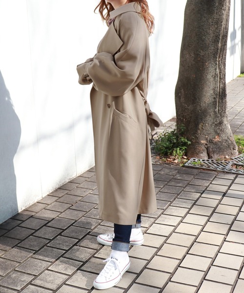 「PairPair」 トレンチコート FREE モカ レディース_画像2